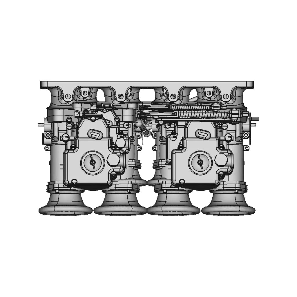 Mazda Mx-5 Miata Dcoe Weber Carburetor Intake Manifold Assembly | High-Quality CAD Model_270_0_degree_snapshot