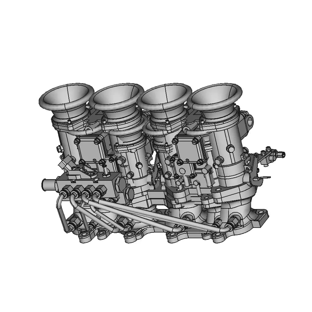 Mazda Mx-5 Miata Dcoe Weber Carburetor Intake Manifold Assembly | High-Quality CAD Model_60_30_degree_snapshot