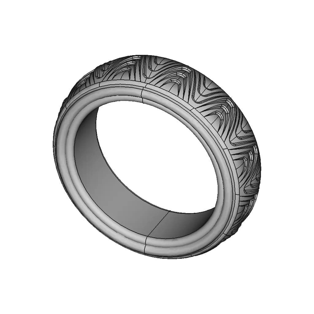 Interesting Pattern On A Ring | 3D Engineering Design File_60_30_degree_snapshot