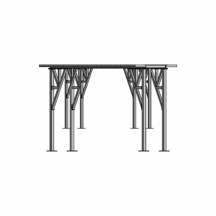 Structure Under 15 Tons Uniform Load - Downloadable CAD Representation