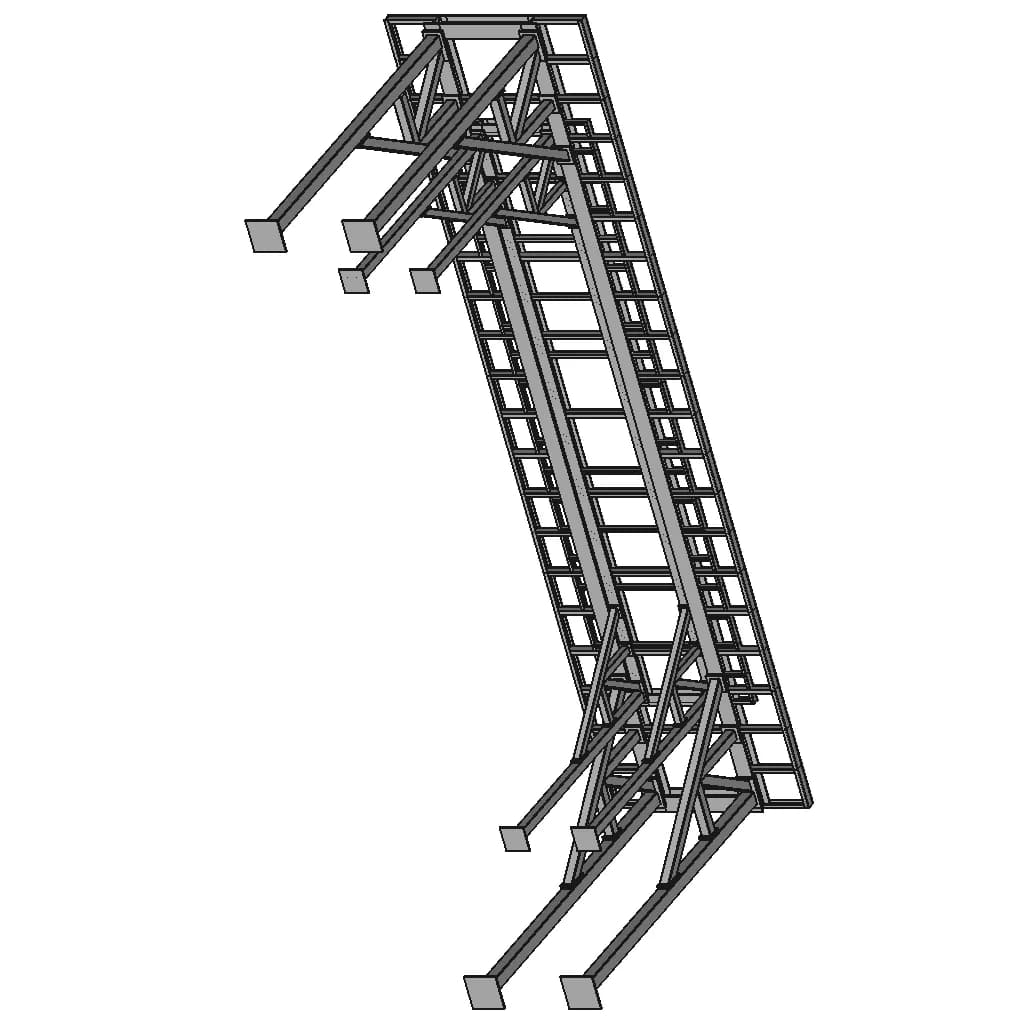 Structure Under 15 Tons Uniform Load - Downloadable CAD Representation_60_30_degree_snapshot