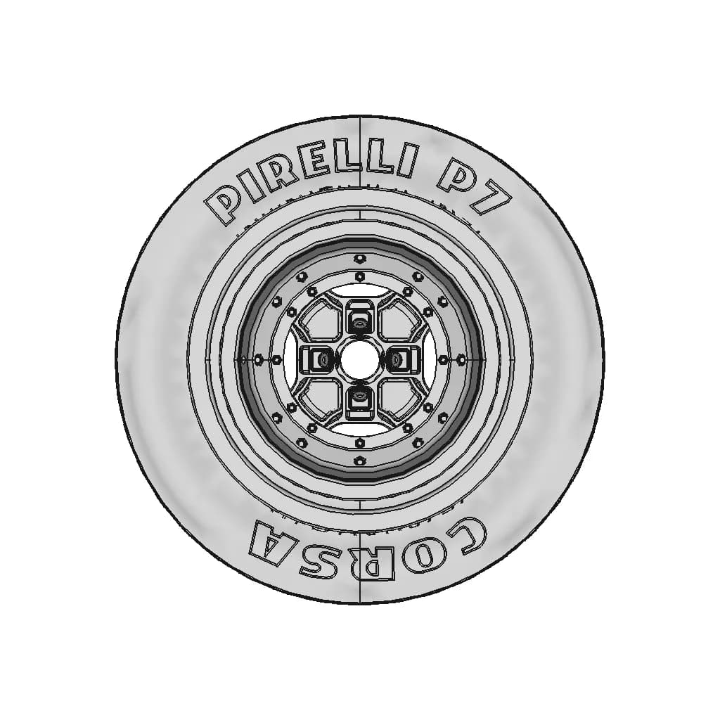 Fiat 131 Abarth Gr.4 Cromodora Front Wheels 8X15 | High-Quality CAD Model_0_270_degree_snapshot