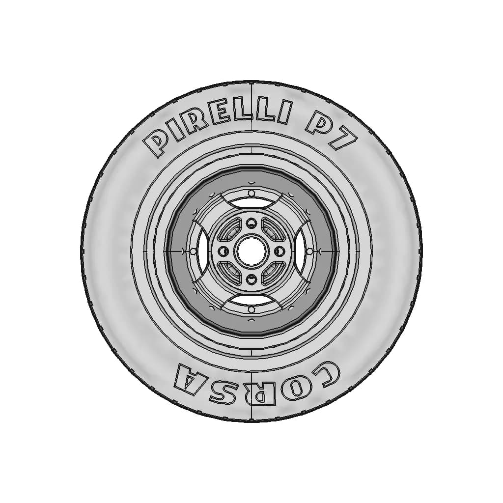 Fiat 131 Abarth Gr.4 Cromodora Front Wheels 8X15 | High-Quality CAD Model_0_90_degree_snapshot