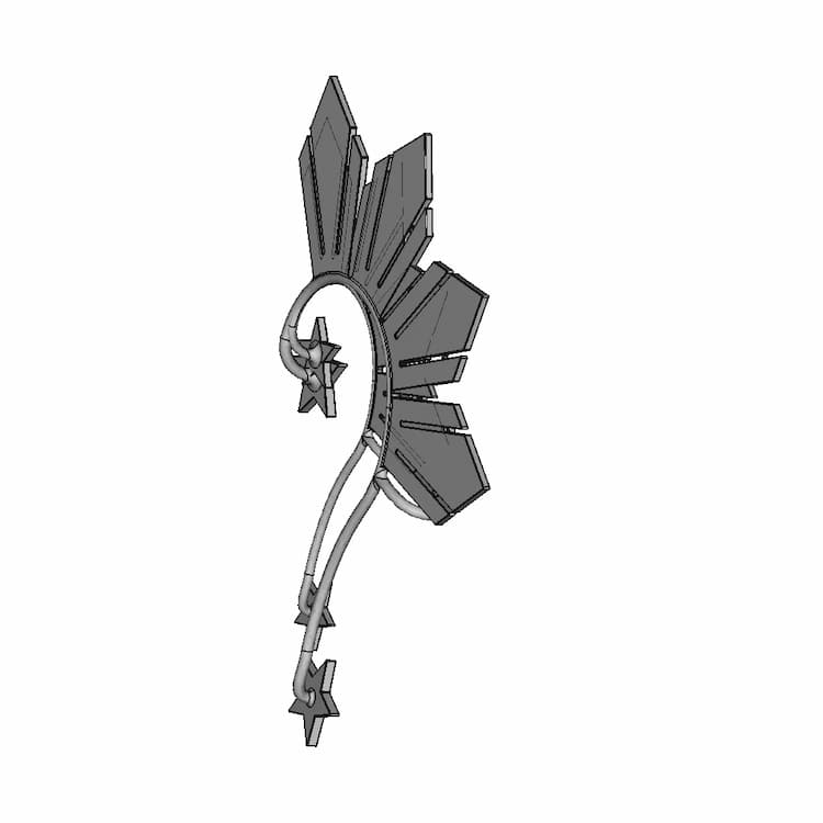 Three Stars And The Sun Earcuff | 3D Engineering Design File