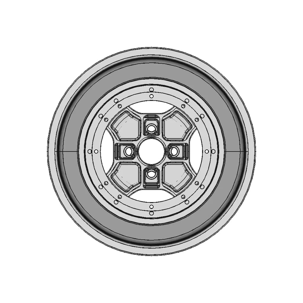 Fiat 131 Abarth Gr4 Cromodora Wheel 5X15 Barrel - Downloadable CAD Representation_0_270_degree_snapshot