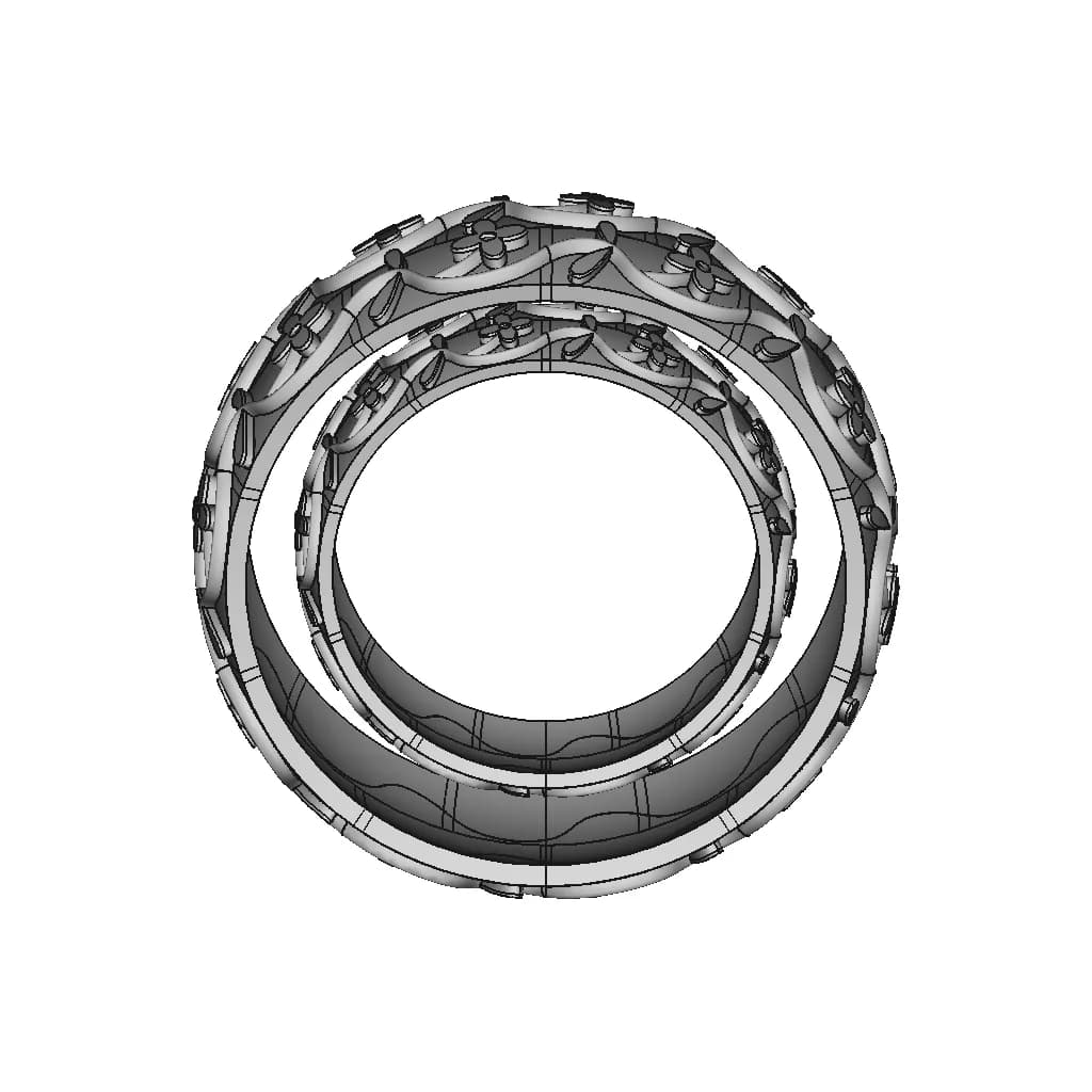 Porcelain Flower Relief Ring | High-Quality CAD Model_270_0_degree_snapshot