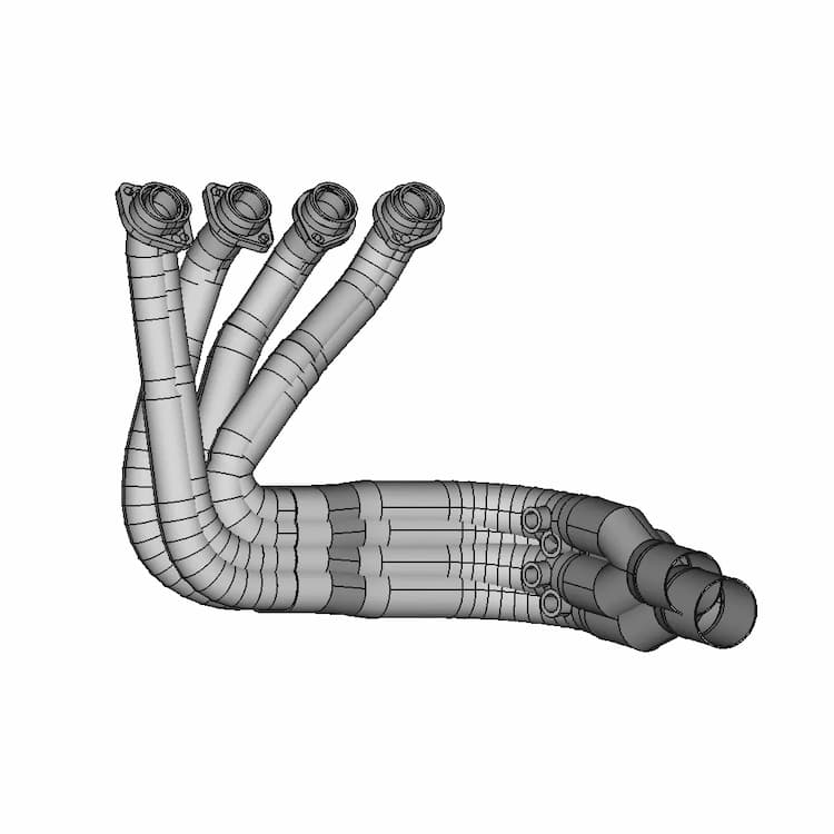 Выпускной Коллектор Smoke Muffler Indonesia (Suzuki Gsx1300) | 3D Engineering Design File