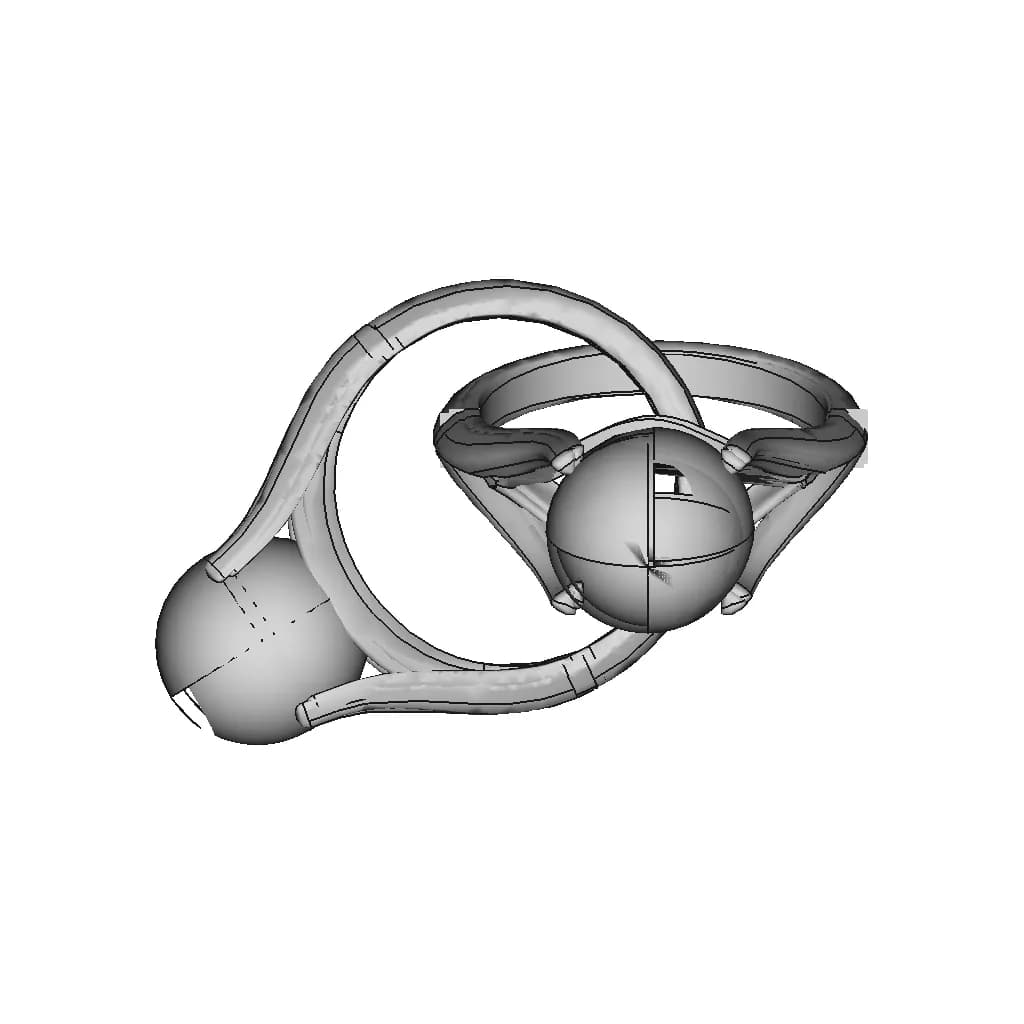 Gold Or Porcelain And Pearl Ring | High-Quality CAD Model_0_0_degree_snapshot