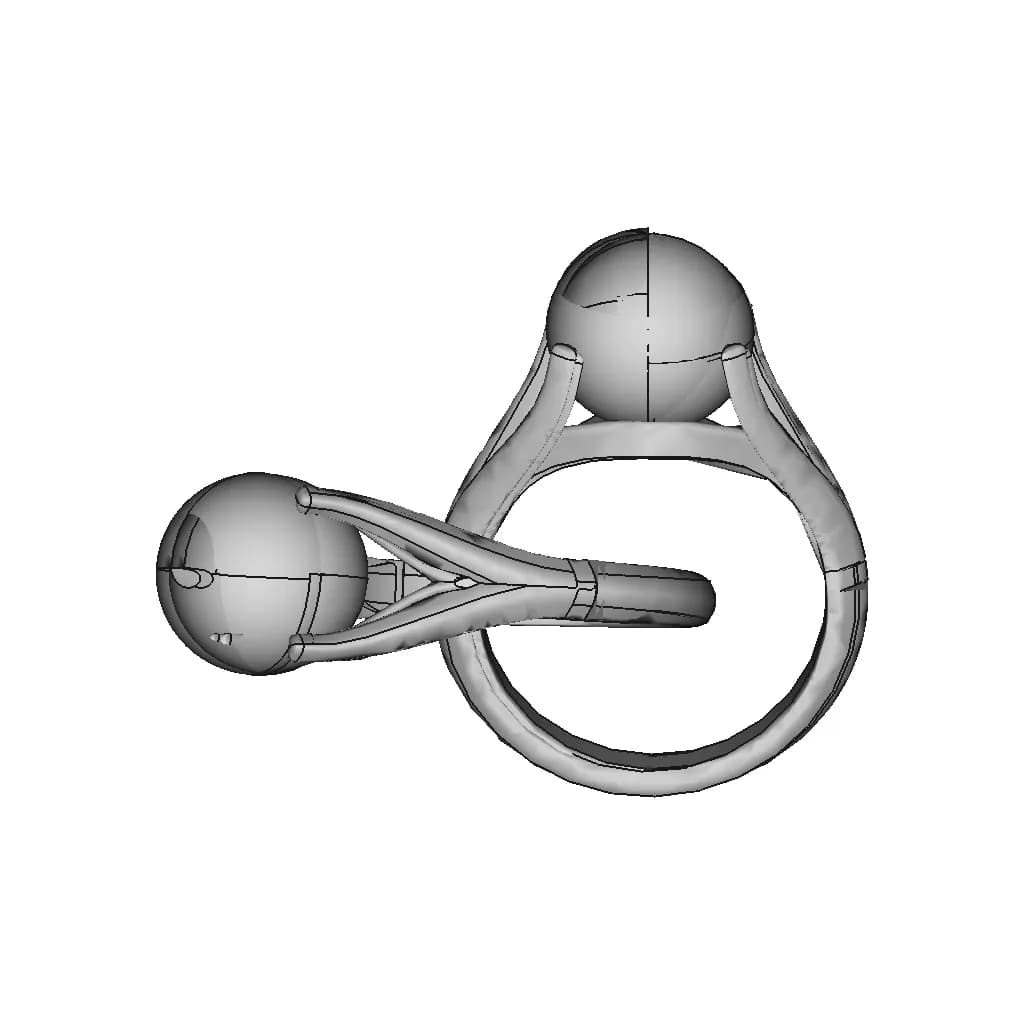 Gold Or Porcelain And Pearl Ring | High-Quality CAD Model_90_0_degree_snapshot
