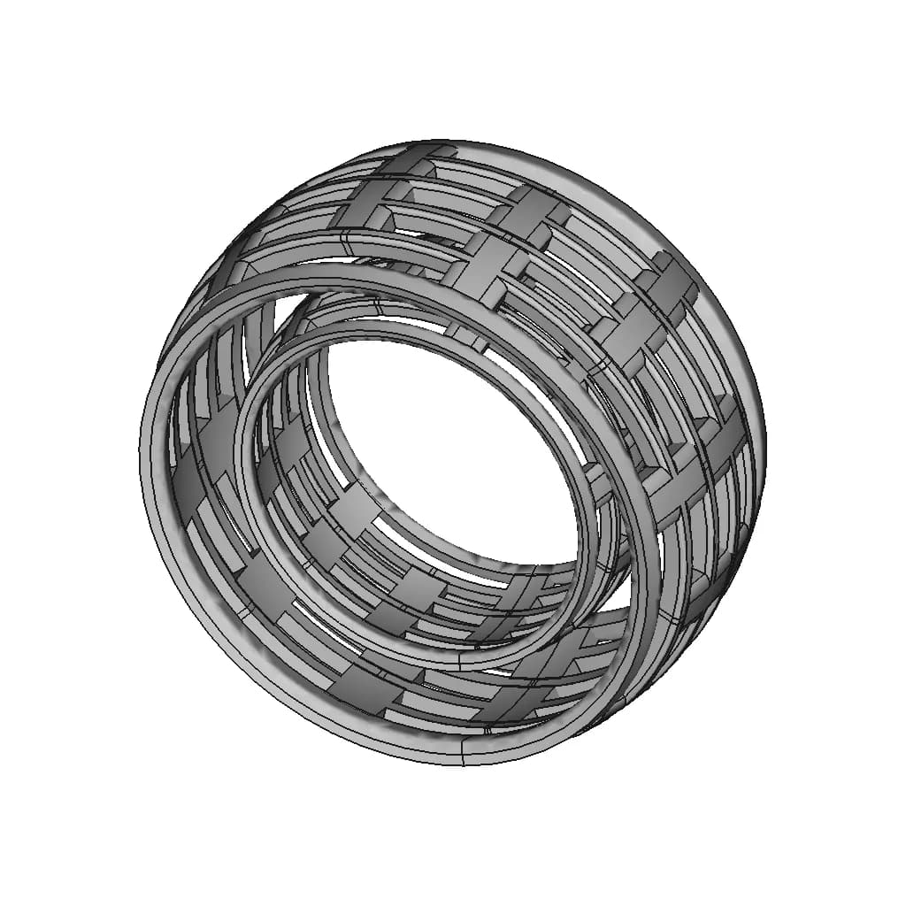 Abstract Ring Carbon White Gold Yellow Green Rose - Downloadable CAD Representation_60_30_degree_snapshot