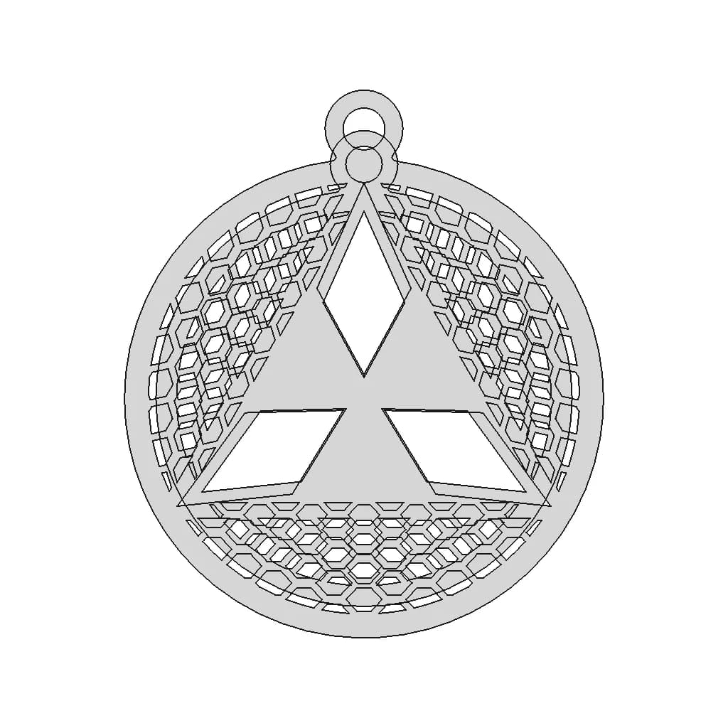 Mitsubishi Keychain | 3D Engineering Design File_0_0_degree_snapshot
