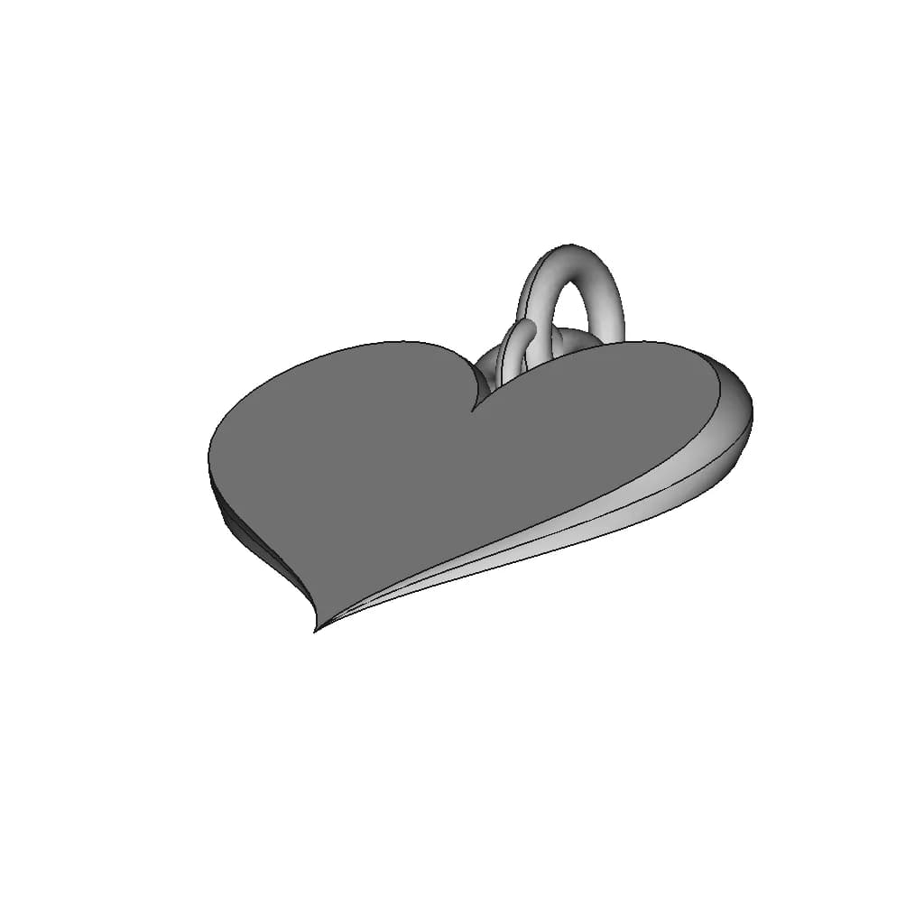 Heart Pendant | High-Quality CAD Model_60_30_degree_snapshot