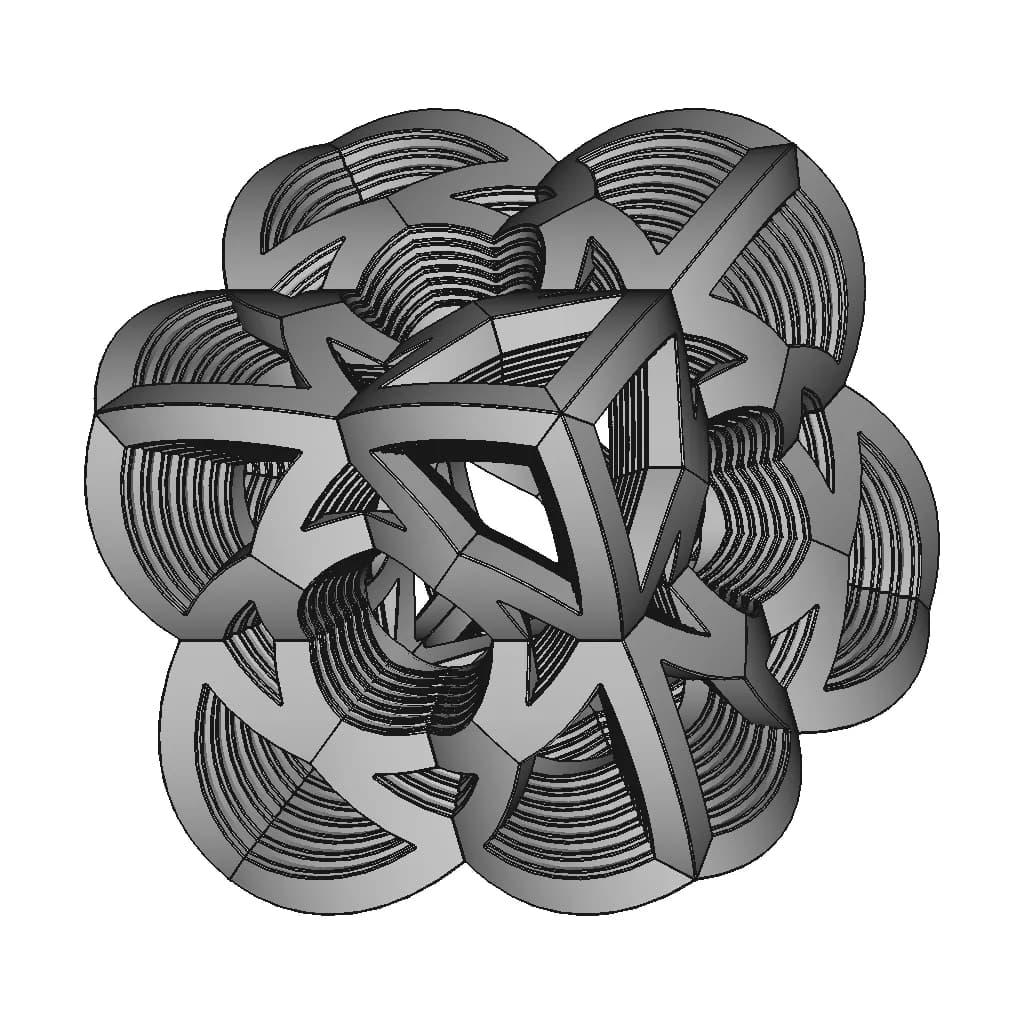 Nested Flowing Cube | High-Quality CAD Model_60_30_degree_snapshot