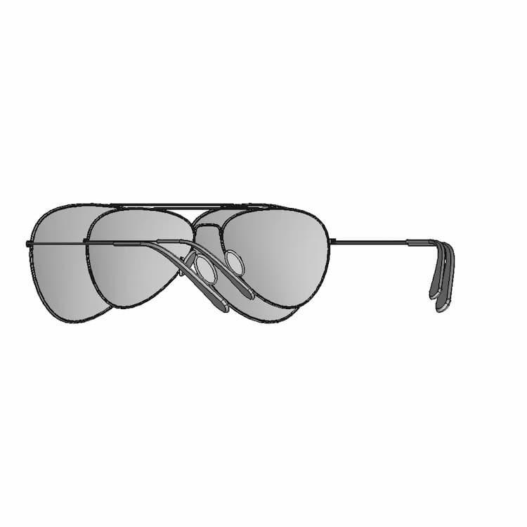 Ray-Ban Rb3025 L0205 58 - Downloadable CAD Representation
