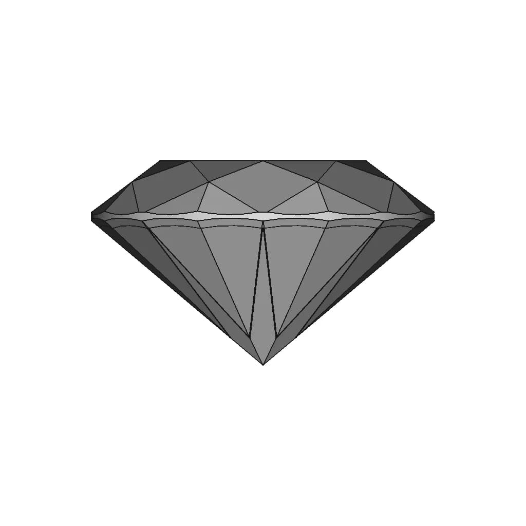 Diamond - Ideal Cut - Fully Paramteric - Downloadable CAD Representation_90_0_degree_snapshot