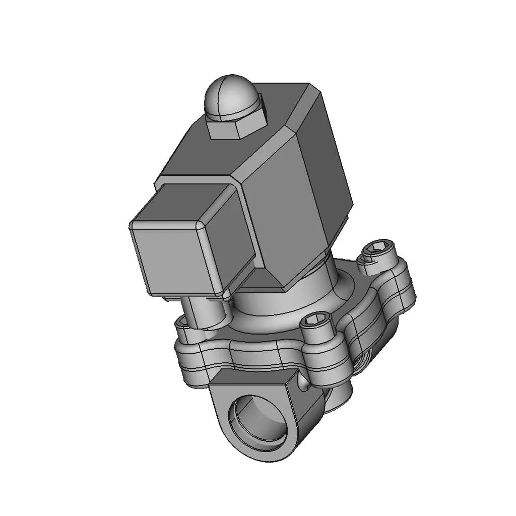 Solenoid Velve 220V. Электромагнитный Клапан 220В. | High-Quality CAD Model_60_30_degree_snapshot