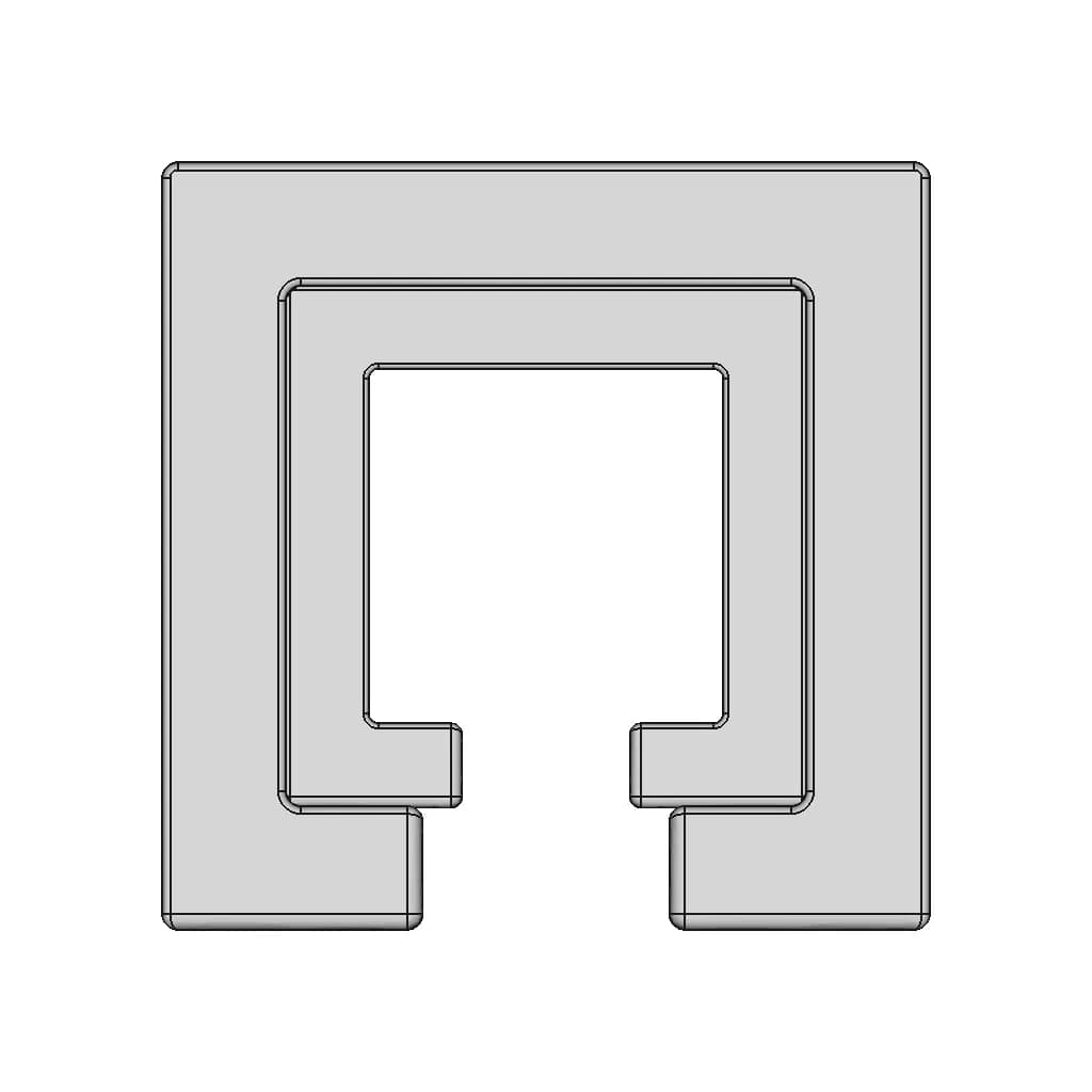 Minimalist Square Platinum Ring - Downloadable CAD Representation_270_0_degree_snapshot