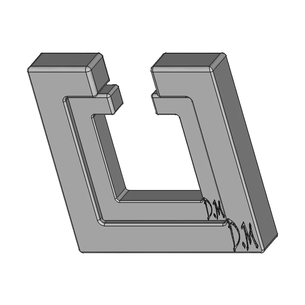 Minimalist Square Platinum Ring - Downloadable CAD Representation_60_30_degree_snapshot