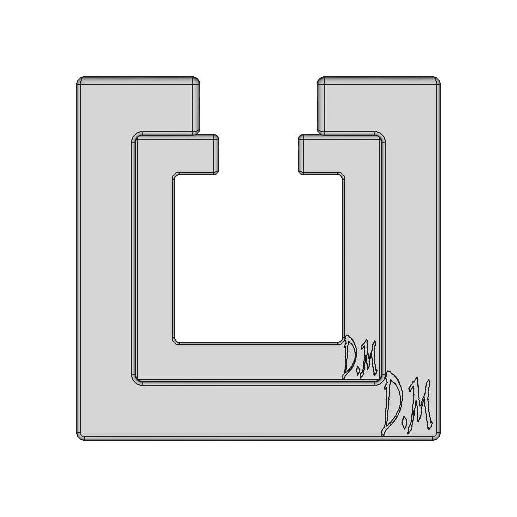 Minimalist Square Platinum Ring - Downloadable CAD Representation_90_0_degree_snapshot