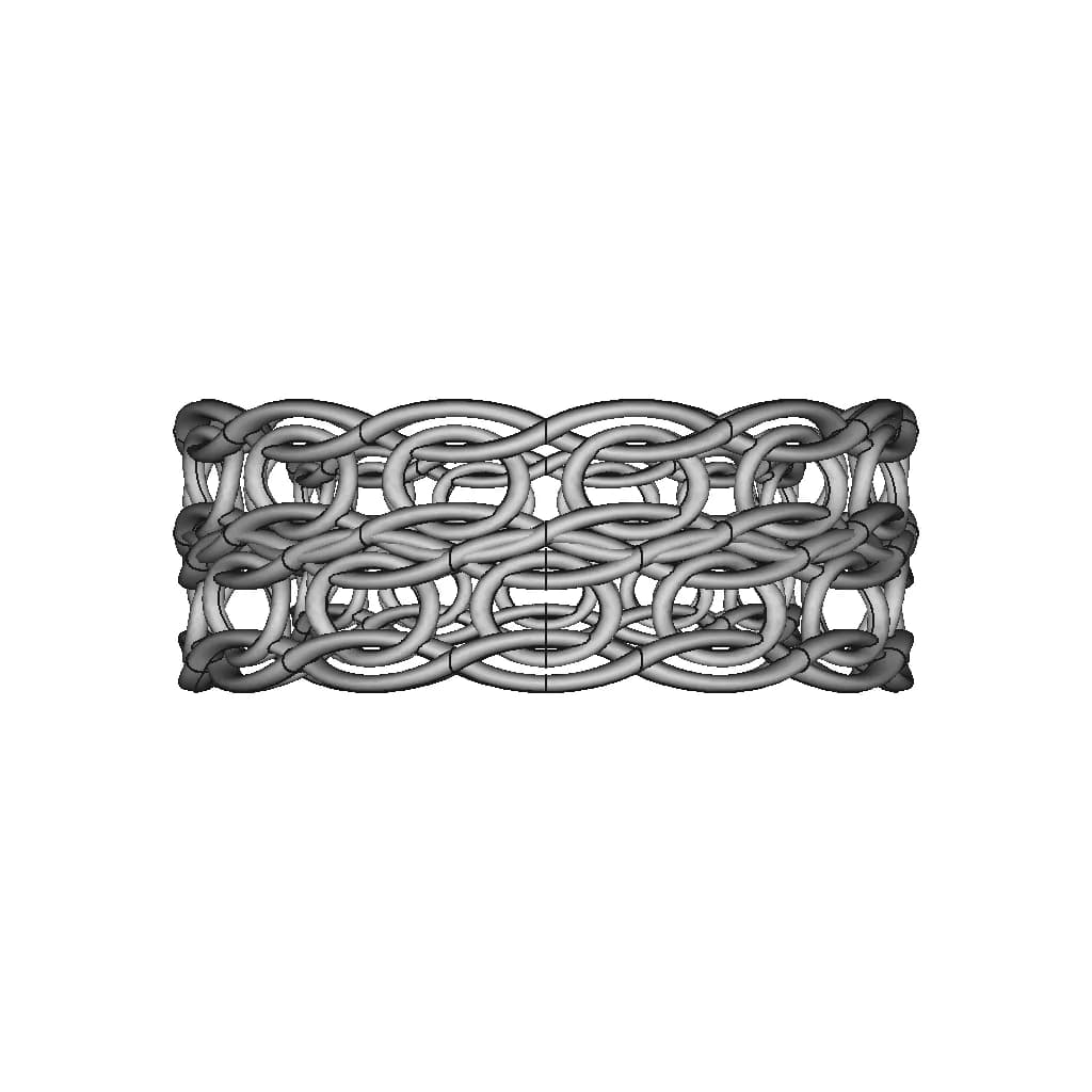 Italic Trilogy Weave Ring White Gold Yellow Green - Downloadable CAD Representation_0_0_degree_snapshot