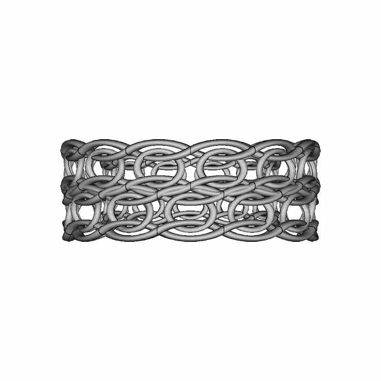 Italic Trilogy Weave Ring White Gold Yellow Green - Downloadable CAD Representation
