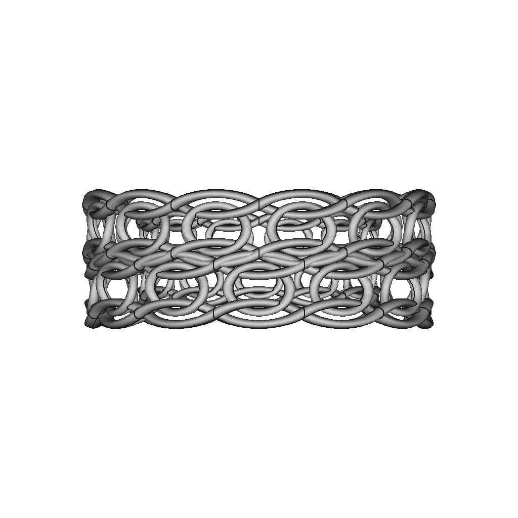 Italic Trilogy Weave Ring White Gold Yellow Green - Downloadable CAD Representation_0_270_degree_snapshot