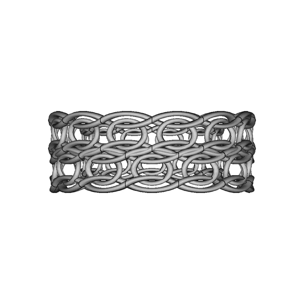 Italic Trilogy Weave Ring White Gold Yellow Green - Downloadable CAD Representation_0_90_degree_snapshot