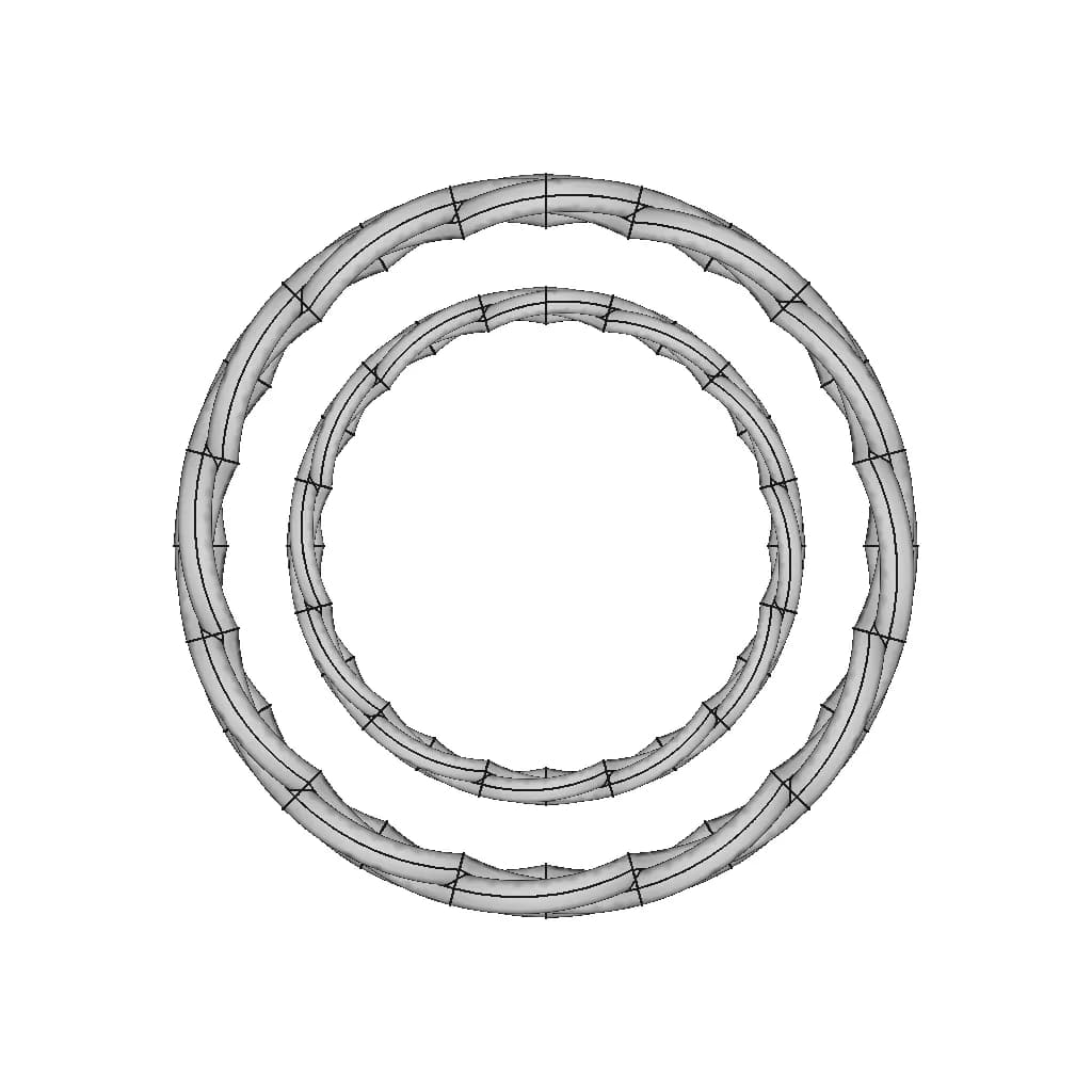 Italic Trilogy Weave Ring White Gold Yellow Green - Downloadable CAD Representation_90_0_degree_snapshot