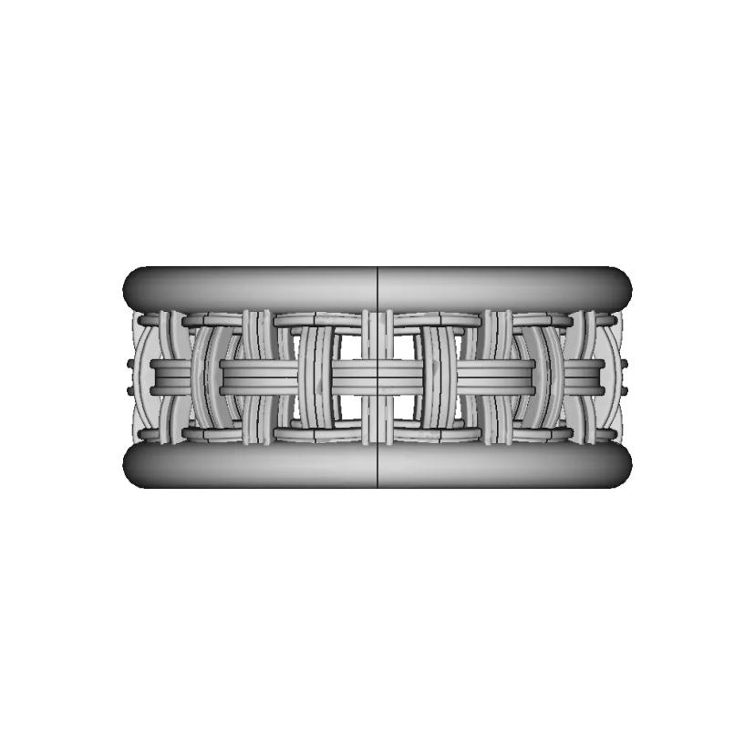 Intertwining Ring In Yellow Rose And White Gold - Downloadable CAD Representation