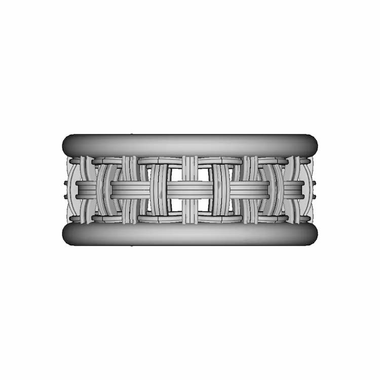 Intertwining Ring In Yellow Rose And White Gold - Downloadable CAD Representation
