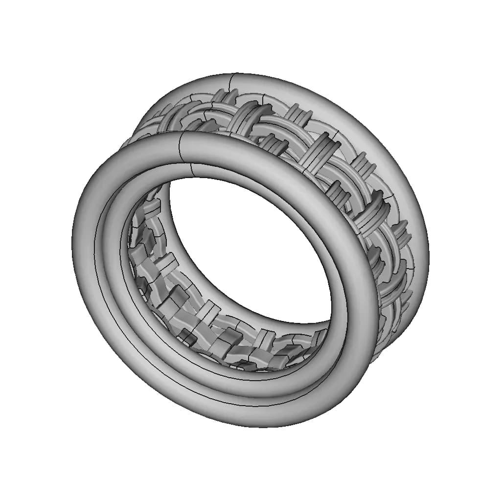 Intertwining Ring In Yellow Rose And White Gold - Downloadable CAD Representation_60_30_degree_snapshot