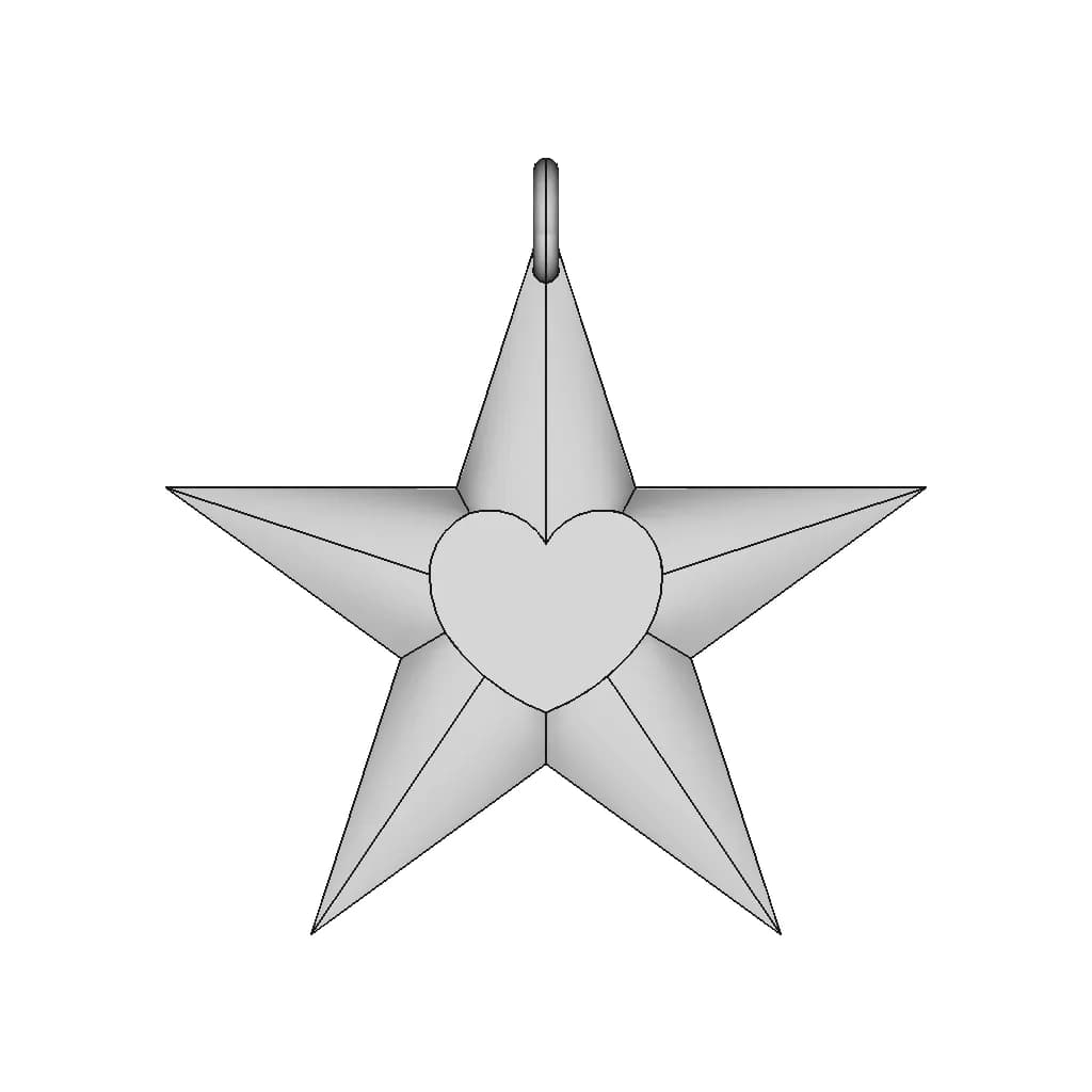 Valentines Star W/Heart | 3D Engineering Design File_0_0_degree_snapshot