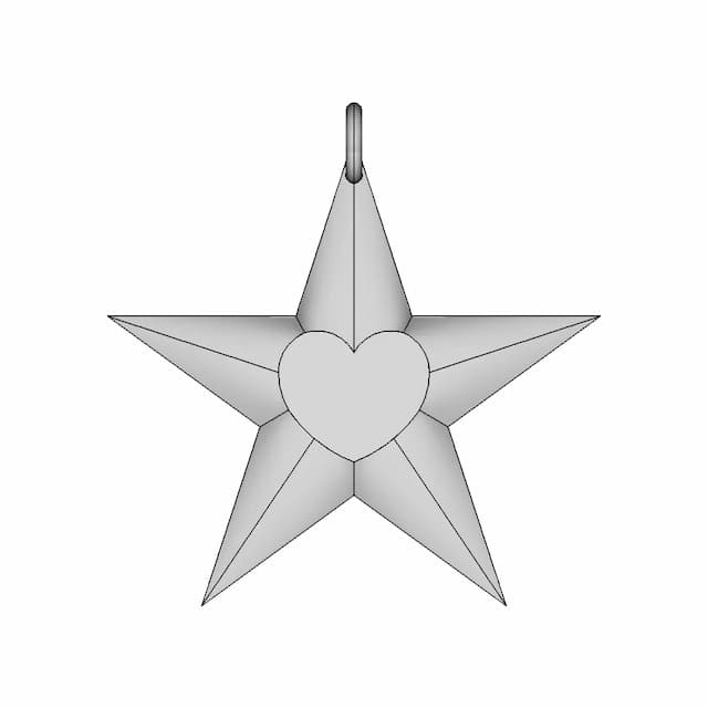 Valentines Star W/Heart | 3D Engineering Design File