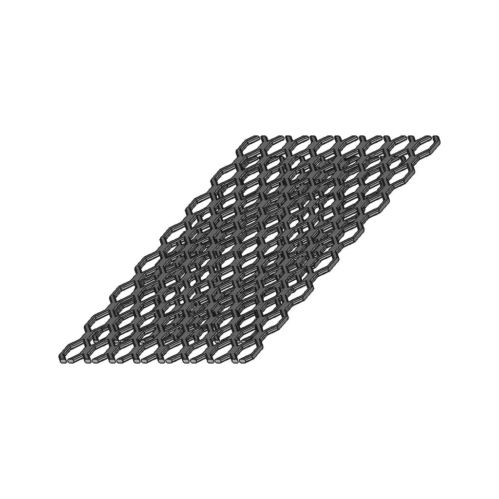 Expanded Metal Mesh 2X4 | 3D Engineering Design File_60_30_degree_snapshot