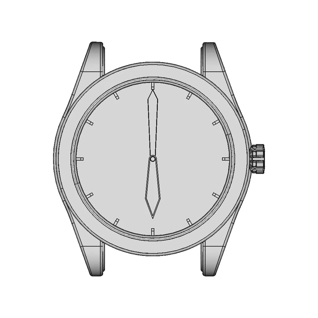 Idea And Rendering Carbon Fiber Watch Case - Standard Mechanical Component_0_0_degree_snapshot