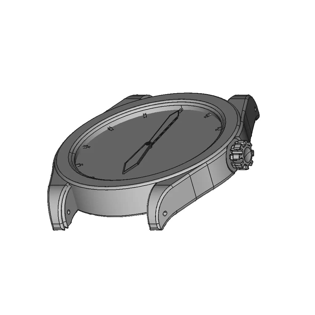 Idea And Rendering Carbon Fiber Watch Case - Standard Mechanical Component_60_30_degree_snapshot
