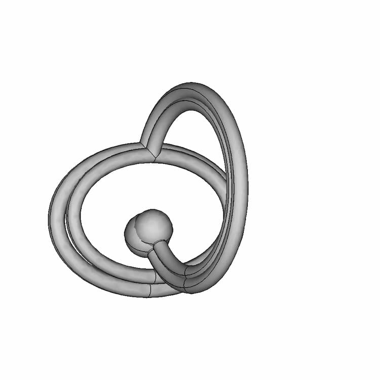 Ring Ellipse Gold And Pearl | 3D Engineering Design File