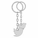 Twitter Logo Keychain - Downloadable CAD Representation_270_0_degree_snapshot