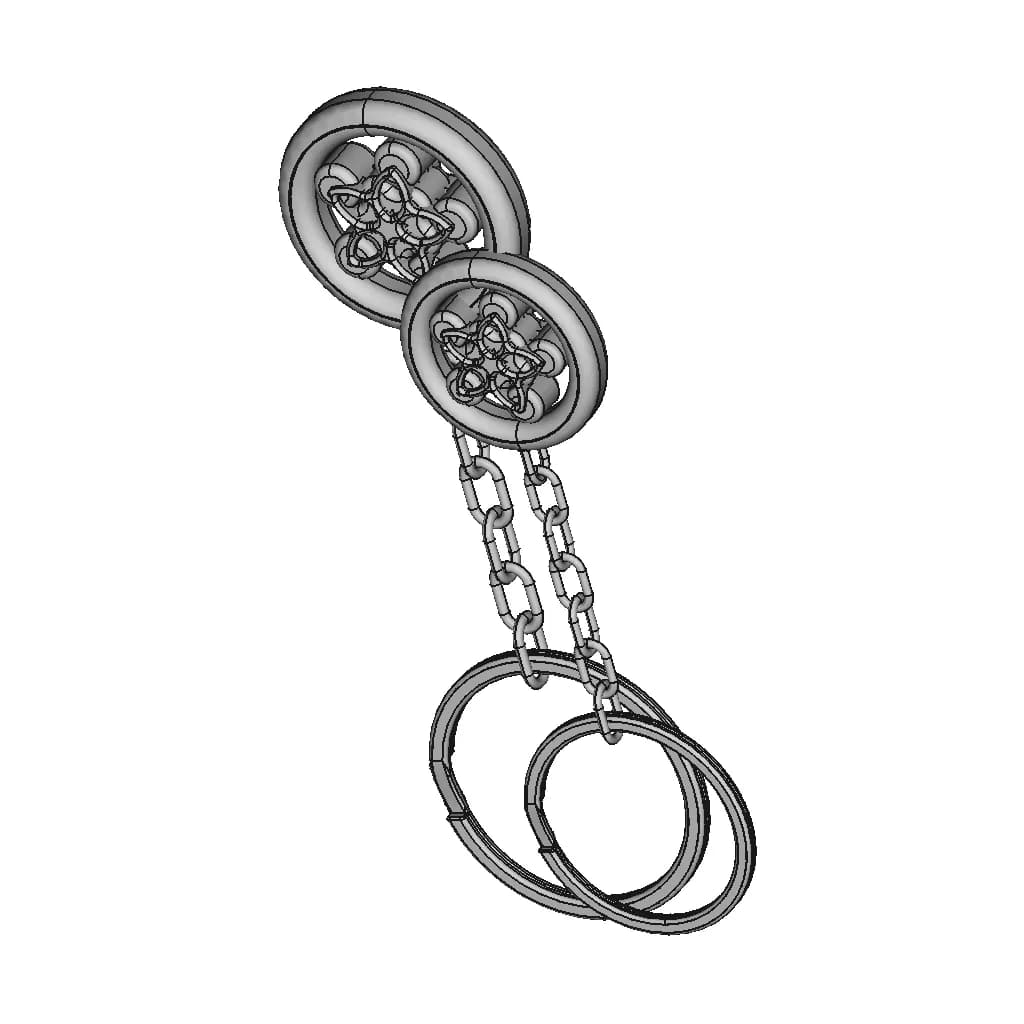 Keychain 9 | High-Quality CAD Model_60_30_degree_snapshot