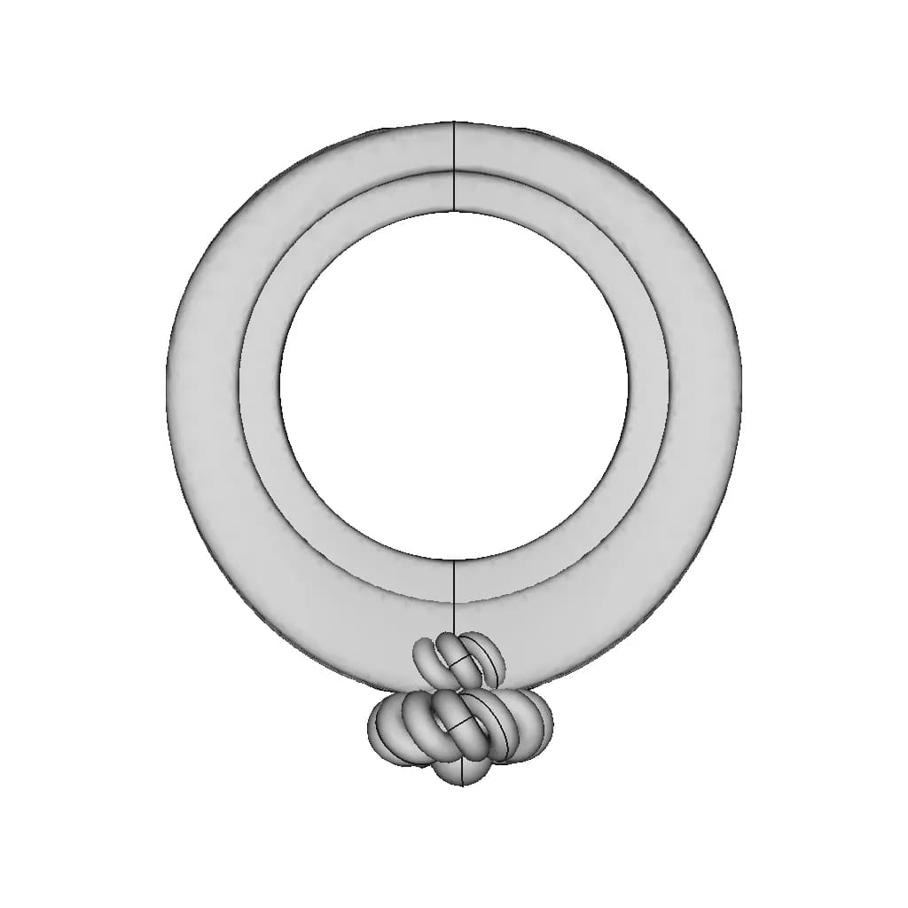 Gold Crossed Ring And Spiral Motif | 3D Engineering Design File_270_0_degree_snapshot