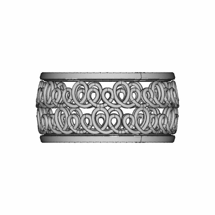 Green Gold Ring With Spiral Decoration - Standard Mechanical Component