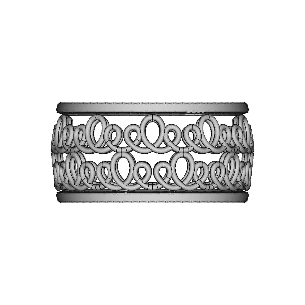 Green Gold Ring With Spiral Decoration - Standard Mechanical Component_0_90_degree_snapshot