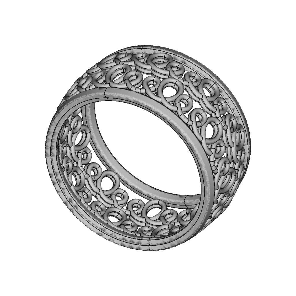 Green Gold Ring With Spiral Decoration - Standard Mechanical Component_60_30_degree_snapshot