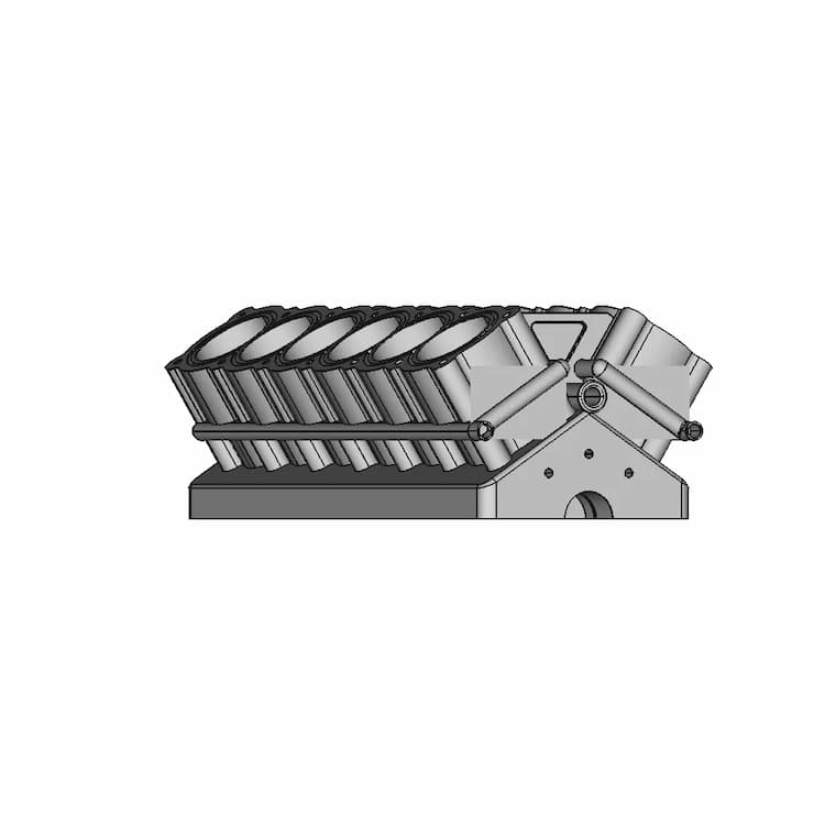 V12 Engine Cylinder Block | High-Quality CAD Model