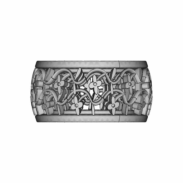 Gold Ring With Floral Decoration | 3D Engineering Design File