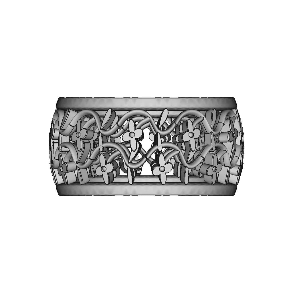 Gold Ring With Floral Decoration | 3D Engineering Design File_0_270_degree_snapshot