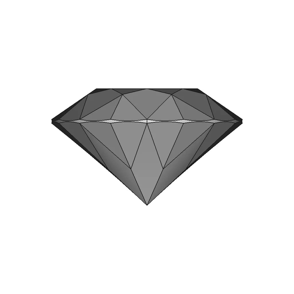 Classic Cut Diamond, 57 Sides/ Бриллиант Классической Огранки, 57 Граней - Downloadable CAD Representation_0_0_degree_snapshot
