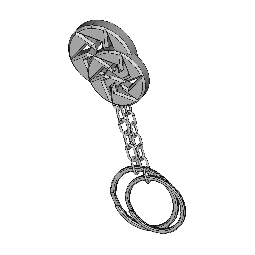 Keychain 3 | High-Quality CAD Model_60_30_degree_snapshot