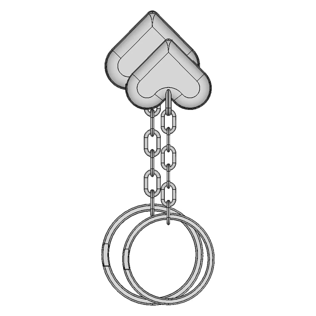 Heart Key Chain - Downloadable CAD Representation_90_0_degree_snapshot