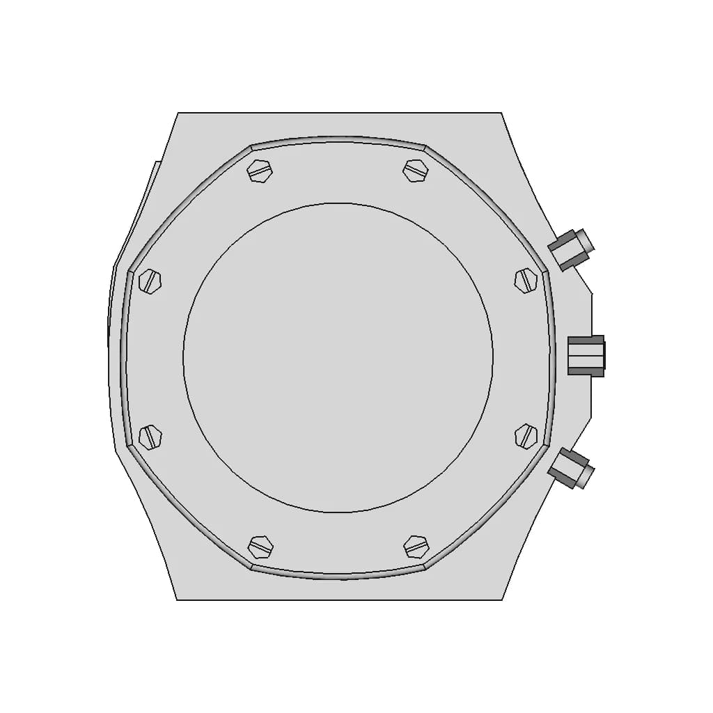 Audemars Piguet Royal Oak Watch Case | 3D Engineering Design File_270_0_degree_snapshot